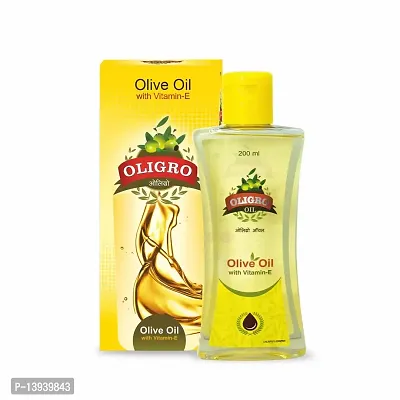 Oligro Body Massage Olive Oil (200ml) Pack of 2 - for Body Massage and Hair Care | Goodness of Vitamin E  Sweet Almond Oil |Helps to Nourished and Glowing Skin || Pure  Natural ndash; for Both Men  Women-thumb2