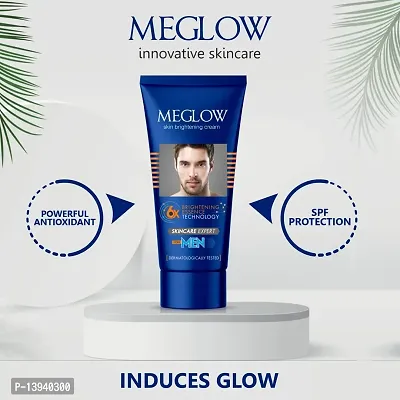 Meglow Face Cream Combo Pack of 2 for Men, 50g - Brightening Essence Technology Mild Aloe Vera Fragrance | SPF 15 | Paraben Free | Vitamin E | Aloevera Extracts Helps to Brightening  Moisturize Skin-thumb4