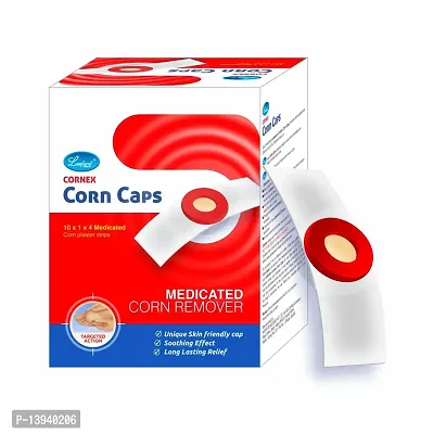 Leeford Cornex Corn Caps 80 Strips - Medicated Plaster Bandage Skin Friendly Cap |Soothing Effect, Helps for Fast, Effective and Easy to Deep Foot Corn Remover-thumb0