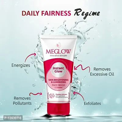 Meglow Skincare Combo Pack of 3- Premium Fairness Cream for Women 50g with Aloevera and Vitamin E | Instant Glow Facewash 70g for Skin Brigtening | Orange Peel and Reveal Face Mask 70g with Natural Ingredients | Paraben Free | For Soft and Smooth Skin-thumb5