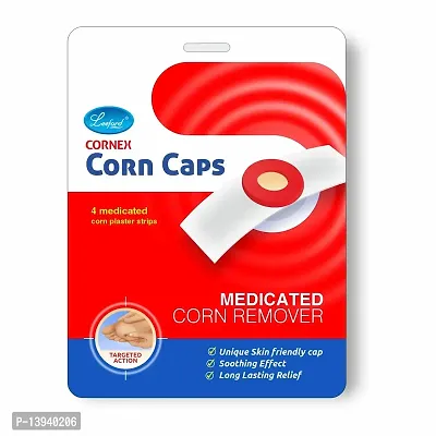 Leeford Cornex Corn Caps 80 Strips - Medicated Plaster Bandage Skin Friendly Cap |Soothing Effect, Helps for Fast, Effective and Easy to Deep Foot Corn Remover-thumb2