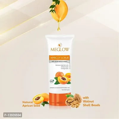 Meglow Apricot Scrub 70g Each, Pack of 3 ndash; Paraben Free Formula || Enriched with Natural Apricot Extracts, Vitamin E and Aloe Vera Extract || Remove Dead Skin Cells || All Skin Type || Helps to Make Skin Smooth and Radiant-thumb3