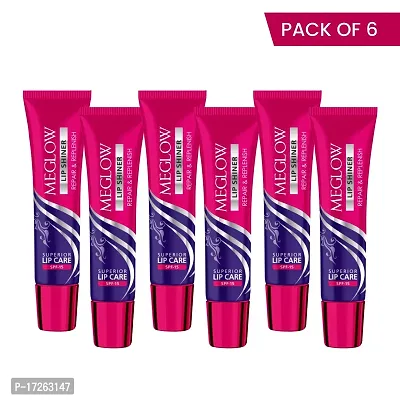 Meglow Lip Shiner Repair  Replenish with SPF-15 for Women 15g Pack of 6 (90 g)