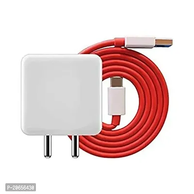 OVEETEK 33W Charger Compatible for OnePlus Nord Ultra Charger Original Adapter Like Qualcomm QC 4.0 Quick Charge, Rapid, Dash, VOOC, AFC Charger with 1 Meter Type C USB Data Cable (4 Amp, TDS1, Red)-thumb0