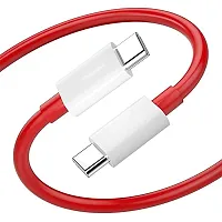 OVEETEK 33W Dash Warp Charge Cable, 6.5A Type-C to USB C PD Data Sync Fast Charging Cable Compatible with Oppo K5  for All Type C Devices ? (Red, 1 Meter superfast).-thumb2