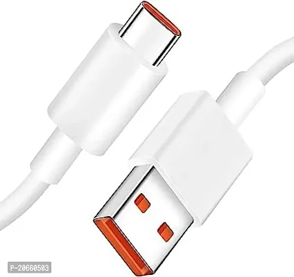 OVEETEK 10W to 65W Type-C USB Cable Compatible for Nokia 3.4  for All Type C Devices ? (white, 1 Meter superfast).-thumb0