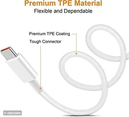 OVEETEK 65W Xiaomi Dash Warp Charge Cable, 6.5A Type-C to USB C PD Data Sync Fast Charging Cable Compatible with Xiaomiwhitemi 10X Pro 5G  for All Type C Devices ? (white, 1 Meter superfast).-thumb3