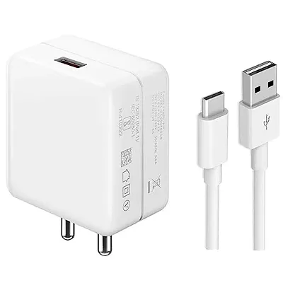 OVEETEK 33W Charger Compatible For Oppo K7 5G Charger Original Adapter Like Qualcomm QC 3.0 Quick Charge Adaptive Fast Charging,Rapid,Dash,VOOC With1 Meter Type C USB Data Cable for Tablets (TDS5,White)
