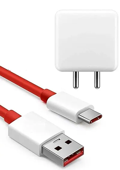 OVEETEK 10 TO 65W smart charger Compatible for Tecno Camon 18Original Adapter Like Qualcomm QC 4.0 Quick Dash Warp Dart Flash Super Vooc Fast Charger With 1.2 Meter Type C USB Data Cable (5V=4A/10V=6.5A, TDS2, Red)