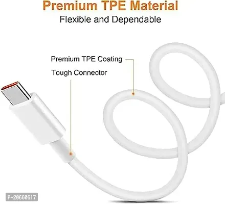 OVEETEK 10W to 65W Type-C USB Cable Compatible for Realme 7i  for All Type C Devices ? (white, 1 Meter superfast).-thumb3