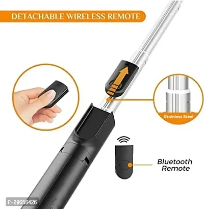 OVEETEK Bluetooth Extendable Selfie Sticks with LED Fill Light Selfie Stick Portable Lightweight Compatible with Xiaomi Blackmi Note 9 and All Smartphones (Black-Fill Light)-thumb3