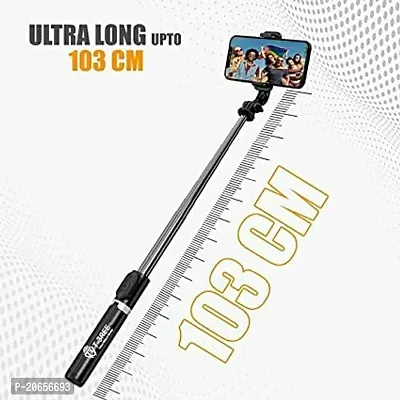 OVEETEK Bluetooth Extendable Selfie Sticks with LED Fill Light Selfie Stick Portable Lightweight Compatible with vivo Y77e (t1) and All Smartphones (Black-Fill Light)-thumb4