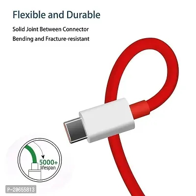 OVEETEK 65W Dash Warp Charge Cable, 6.5A Type-C to USB C PD Data Sync Fast Charging Cable Compatible with Oppo Reno3 Pro 5G  for All Type C Devices ? (Red, 1 Meter superfast).-thumb4