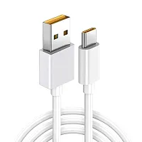 OVEETEK 65W OPPO Dash Warp Charge Cable, 6.5A Type-C to USB C PD Data Sync Fast Charging Cable Compatible with Oppo A77s  for All Type C Devices ? (white, 1 Meter superfast).-thumb1