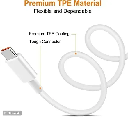 65W VIVO Dash Warp Charge Cable, 6.5A Type-C to USB C PD Data Sync Fast Charging Cable Compatible with vivo T1x (India)  for All Type C Devices ? (white, 1 Meter superfast).-thumb3