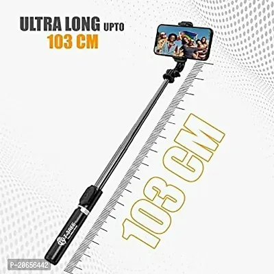 OVEETEK Bluetooth Extendable Selfie Sticks with LED Fill Light Selfie Stick Portable Lightweight Compatible with Oppo Find N and All Smartphones (Black-Fill Light)-thumb4
