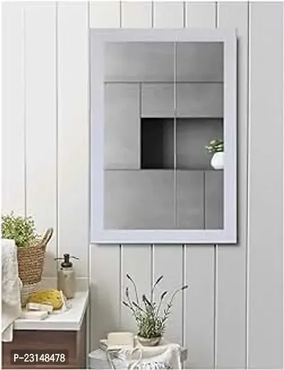 Designer White Plan Flat Decorative Wall Mirror Decorative Mirror-1 Pieces-thumb0