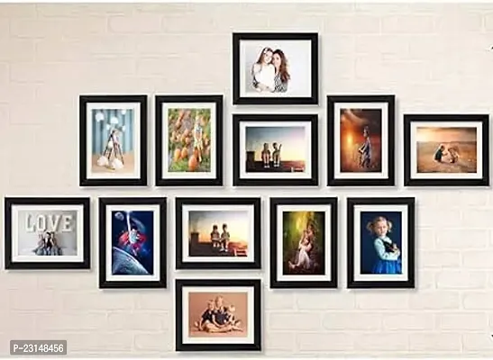 Designer Wall Wood MDF Photo Frame With Glass-12 Pieces