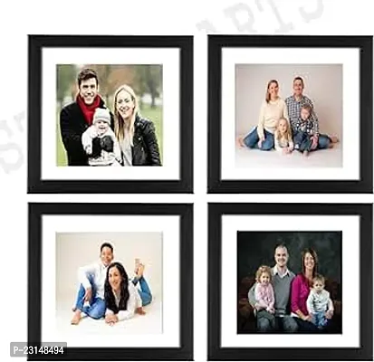 Designer Wood Set Of 4 Individual Wall Photo Frame With Glass-4 Pieces-thumb0