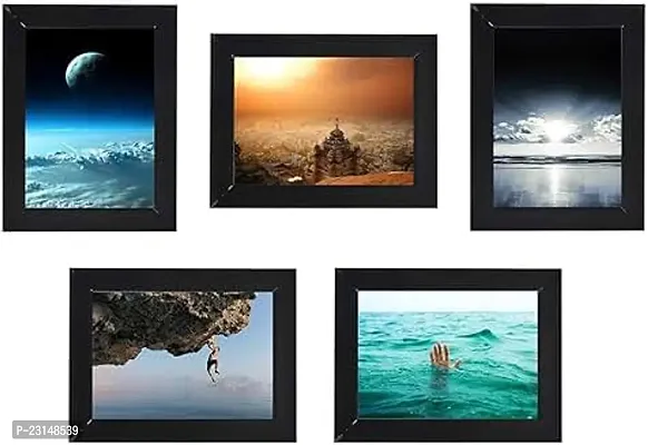 Designer Wall Wood Photo Frames-5 Pieces