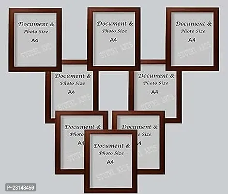 Designer A4 Size Certificate Document And Photo Brown Wall Wood Photo Frames-5 Pieces
