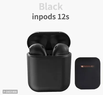 In-Pods Bluetooth I-12 tws and Charging Case with Mic Bluetooth Airpod headphone/earphone Headset (black, In the Ear