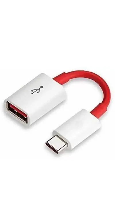 ENGARY USB Type-C OTG Cable for All Type C Supported Smartphones (White and Red)