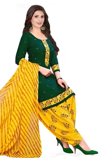 Beautiful American Crepe Dress Material with Dupatta