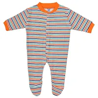 Baby Cry Baby Castle 100% Hosiery Cotton Infants Rompers/Jumpsuit Sleepsuit Full Sleeve Romper for Boys and Girls Set of 3 (Orange, 6-9 Months)-thumb1