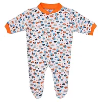 Baby Cry Baby Castle 100% Hosiery Cotton Infants Rompers/Jumpsuit Sleepsuit Full Sleeve Romper for Boys and Girls Set of 3 (Orange, 6-9 Months)-thumb2