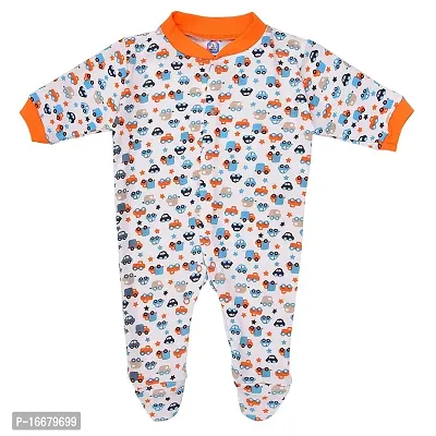 Baby Cry Baby Castle 100% Hosiery Cotton Infants Rompers/Jumpsuit Sleepsuit Full Sleeve Romper for Boys and Girls Set of 3 (Orange, 6-9 Months)-thumb3