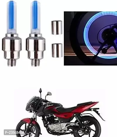 Bike Tyre Wheel Valve Blue Led Lights (Pack-2) Indicator Light For Bajaj Pulsar 180 Dts-I