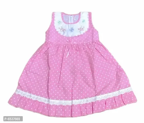 Stylish Cotton Short Sleeves Frock Dress For Girls