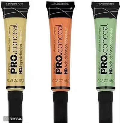 Girl HD Pro Concealer 3pc Liquid Cream Powder (ORANGE CORRECTOR, Yellow Corrector, Green Corrector) Concealer (24 g) Concealer Natural-thumb0