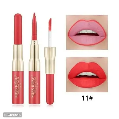 MISS ROSE Matte Lip Gloss With Lip Liner Combo Pack. (Color 1)-thumb2