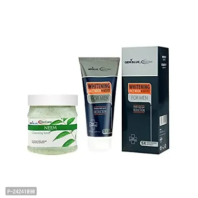 Gemblue Biocare Face Wash and Facial Scrub Combo - (Whitening Face Wash 150ml and Neem scrub 500ml)-thumb0