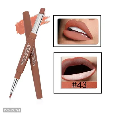 Miss Rose 2 In 1 Waterproof Matte Lip Liner With Lipstick Shade -43, brown, 2.1 g-thumb0
