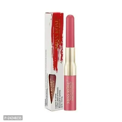 MISS ROSE Matte Lip Gloss With Lip Liner Combo Pack. (Color 1)-thumb0
