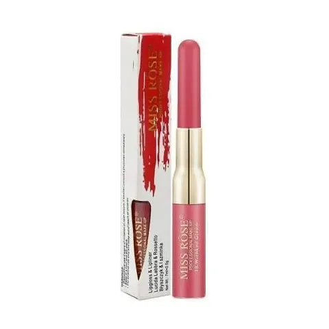 MISS ROSE Matte Lip Gloss With Lip Liner Combo Pack.