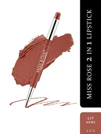 Miss Rose 2 In 1 Waterproof Matte Lip Liner With Lipstick Shade -43, brown, 2.1 g-thumb3