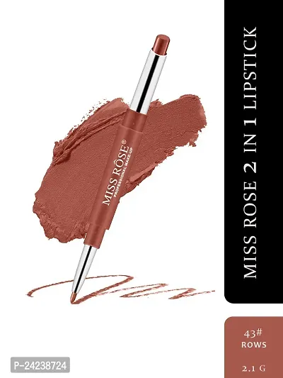 Miss Rose 2 In 1 Waterproof Matte Lip Liner With Lipstick Shade -43, brown, 2.1 g-thumb4