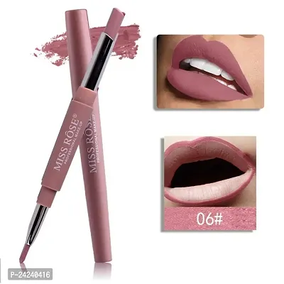 Miss rose 2 In 1 Waterproof Matte Lip Liner With Lipstick Shade -06, nude, 2.1 g-thumb0