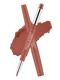 Miss Rose 2 In 1 Waterproof Matte Lip Liner With Lipstick Shade -43, brown, 2.1 g-thumb1