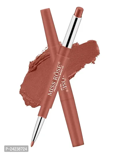 Miss Rose 2 In 1 Waterproof Matte Lip Liner With Lipstick Shade -43, brown, 2.1 g-thumb2