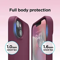 iNFiGO Silicone Back Case for Apple iPhone 13 |Liquid Silicone| Thin, Slim, Soft Rubber Gel Case | Raised Bezels for Extra Protection of Camera  Screen (Burgandy).-thumb3