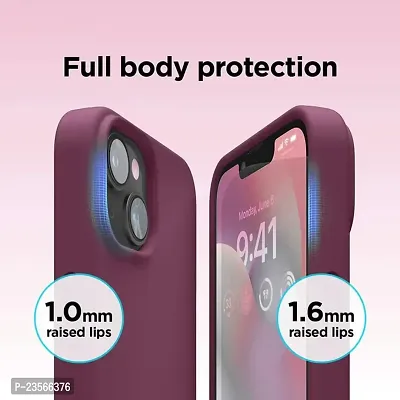 iNFiGO Silicone Back Case for Apple iPhone 13 |Liquid Silicone| Thin, Slim, Soft Rubber Gel Case | Raised Bezels for Extra Protection of Camera  Screen (Burgandy).-thumb4
