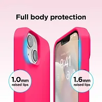iNFiGO Silicone Back Case for Apple iPhone 14 |Liquid Silicone| Thin, Slim, Soft Rubber Gel Case | Raised Bezels for Extra Protection of Camera  Screen (Neon Pink).-thumb3