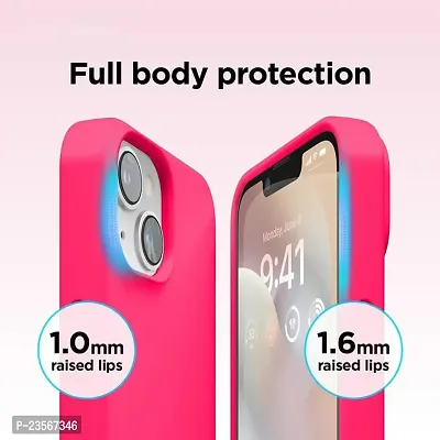 iNFiGO Silicone Back Case for Apple iPhone 14 |Liquid Silicone| Thin, Slim, Soft Rubber Gel Case | Raised Bezels for Extra Protection of Camera  Screen (Neon Pink).-thumb4