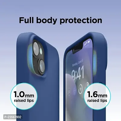 iNFiGO Silicone Back Case for Apple iPhone 14 |Liquid Silicone| Thin, Slim, Soft Rubber Gel Case | Raised Bezels for Extra Protection of Camera  Screen (Storm Blue).-thumb4