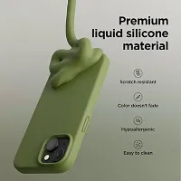 iNFiGO Silicone Back Case for Apple iPhone 15 Plus |Liquid Silicone| Thin, Slim, Soft Rubber Gel Case | Raised Bezels for Extra Protection of Camera  Screen (Olive Green).-thumb1